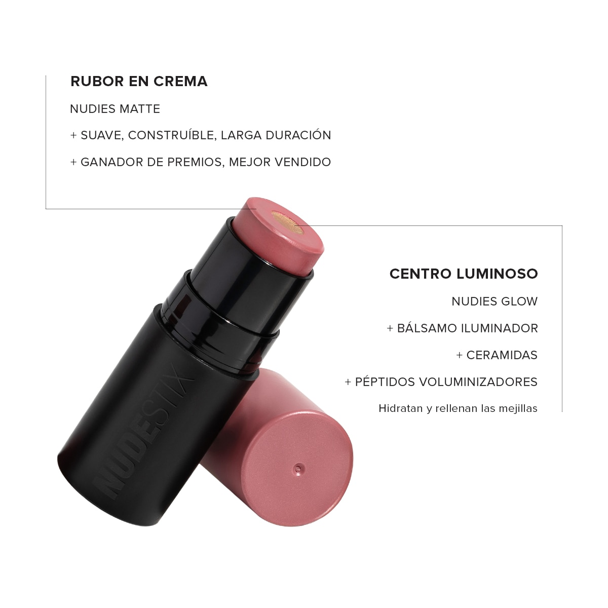 NUDIES MATTE + GLOW CORE ALL OVER FACE BLUSH COLOR (RUBOR MULTIUSOS EN CREMA)